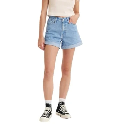 Abbildung von LEVIS Women&#039;s Rolled 80S MOM Shorts MED Indigo Flat Finish, Back to Blue, 44