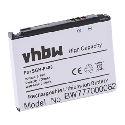 Abbildung von vhbw Li Ion Akku 700mAh (3.7V) kompatibel mit Handy, Smartphone, Telefon Samsung SGH F480, F480i, F480v Ersatz für AB553446CE, AB553446CU.
