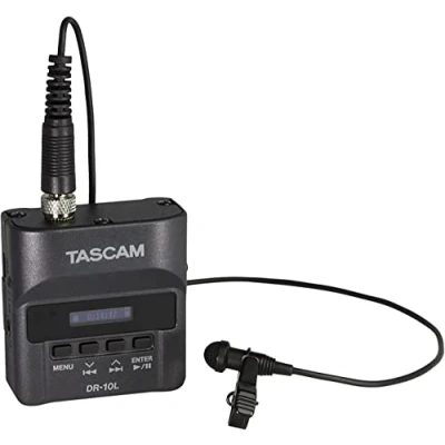 Abbildung von Tascam DR 10L Digital Audiorecorder mit Lavalier Mikrofon, black