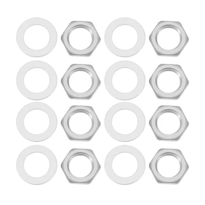 Abbildung von LT Easiyl 20 x Gitarren Töpfe Zubehör Bass Gehäuse Gitarrenmuttern Sechskantmuttern und Unterlegscheiben Zinklegierung für Mini 16mm Metrische Potentiometer Metrisch M7