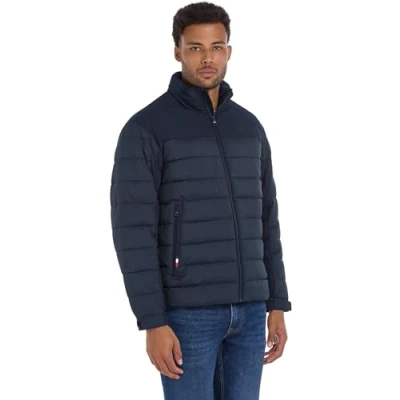 Abbildung von Tommy Hilfiger Herren Pufferjacke Übergangsjacke, Blau (Desert Sky), XS