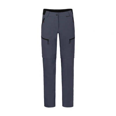 Abbildung von Bergson Outdoorhose PORI Zipp Off Damen Wanderhose, robust, elastisch, Langgrößen, grau/blau