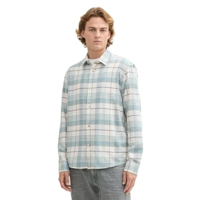 Abbildung von TOM Tailor Denim HEMD MIT Karomuster Hemd, Herren, Größe: XL, Grey mint white check
