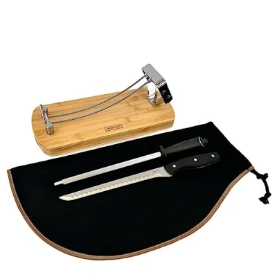 Abbildung von NERTHUS Faltbares Schinken Set, Edelstahl, Schwarz