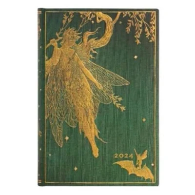 Abbildung von Paperblanks 12 Monatskalender 2024 Olive Fairy Tagesüberblick Mini (95 x 140 mm)