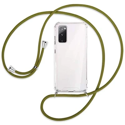 Abbildung von mtb more energy® Handykette kompatibel mit Samsung Galaxy S20 FE (SM G780, 6.5&#039;&#039;) Khaki Smartphone Hülle zum Umhängen Anti Shock Full TPU Case