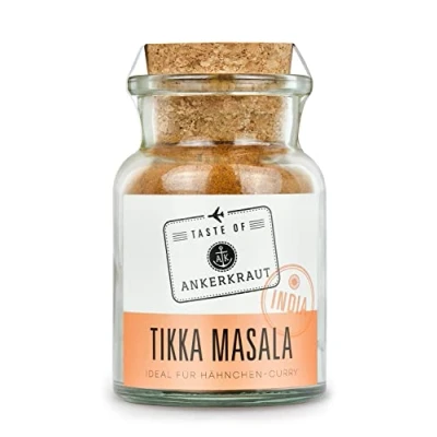 Abbildung von Ankerkraut Tikka Masala Gewürz Indien, 70g im Korkenglas, Lecker Curry mit Hähnchen, Gemüse, Reis Selber Zu Hause Kochen, Chicken Zuckerfrei in Premium Qualität