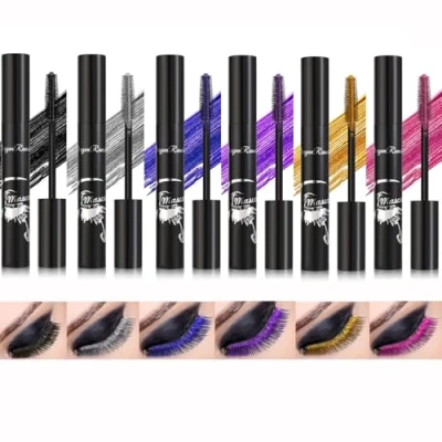 Abbildung von 6 Farben Farbige Mascara Wasserdicht Schnell Trockene Wimpern Lang anhaltend Charmant Voluminös Cruelty Free Vegan Eye Makeup