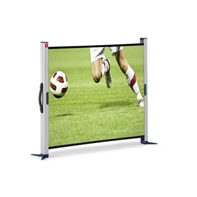 Abbildung von Nobo Ultra Mobile Beamer Leinwand, ideal für Präsentationen, Projektorleinwand mit brillant weißer Oberfläche, Mini Standfuß und leichtem Aluminiumkoffer, 1000 x 750 mm, 1901954