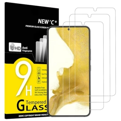 Abbildung von NEW&#039;C 3 Stück, Panzer Schutz Glas für Samsung Galaxy S22 5G, Frei von Kratzern, 9H Härte, HD Displayschutzfolie, 0.26mm Ultra klar, Ultrabeständig