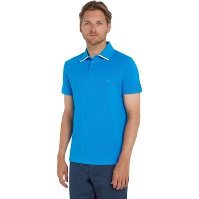 Abbildung von Tommy Hilfiger Herren Poloshirt Kurzarm Regular Fit, Blau (Shocking Blue), S
