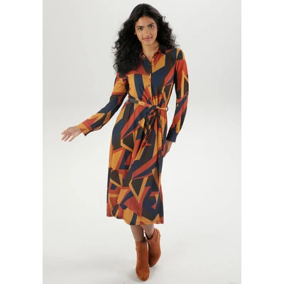 Abbildung von Aniston SELECTED Midikleid, (mit abnehmbarem Bindegürtel), in Hemdblusenform NEUE KOLLEKTION