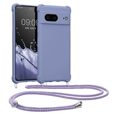 Abbildung von kwmobile Necklace Case kompatibel mit Google Pixel 7 Hülle Cover Kordel zum Umhängen Silikon Schutzhülle Lavendel