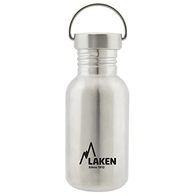 Abbildung von Laken Basic Edelstahlflasche, Trinkflasche Weite Öffnung mit Edelstah Schraubverschluss, BPA frei 0,5L, Silber