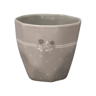 Abbildung von Greengate Becher Latte Cup ELEMENTS EILEEN Grau mit Blumen