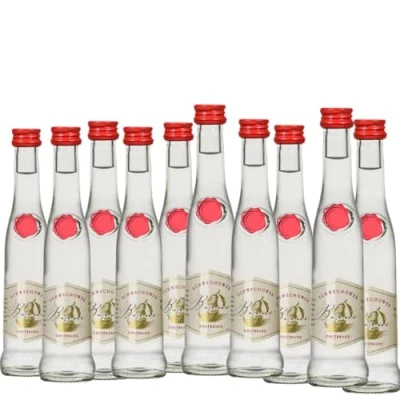 Abbildung von 10 x Obstbrand Williams Birne 4cl (40% Vol) Birnenbrand kleine Flaschen Schnaps aus Deutschland Schwechower Obstbrennerei