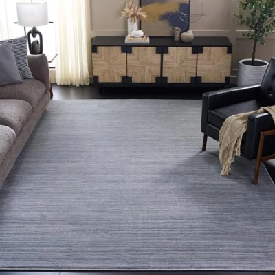 Abbildung von Safavieh Modern Teppich für Wohnzimmer, Esszimmer, Schlafzimmer Vision Collection, Kurzer Flor, Silber, 200 X cm