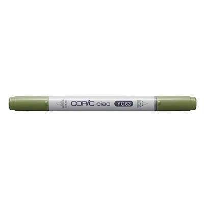 Abbildung von COPIC Ciao Marker Typ YG 63, Pea Green, vielseitiger Layoutmarker, mit einer mittelbreiten und Brush Spitze