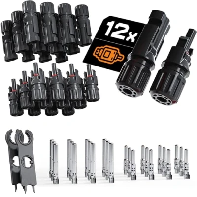 Abbildung von BAURIX® Solar Verbinder Set mit 12 Paar Stecker [2,5 6mm²] I PV Kabel, Solarstecker Steck Verbinder,