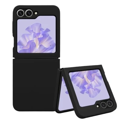 Abbildung von kwmobile Flip Soft Case kompatibel mit Samsung Galaxy Z Flip6 Hülle Silikon Cover für Foldable Handy Handyhülle in Schwarz