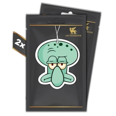 Abbildung von 2er Set Tintenfisch Duftbaum Luftfrischer automatischer Duftspender fürs Auto lustig tuning Car Air freshener (BLUEBERRY)