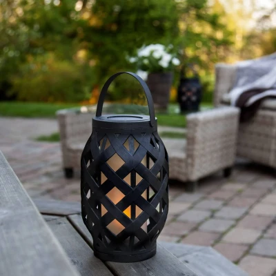 Abbildung von LED Laterne Flame Lantern, schwarz, Höhe 23 cm