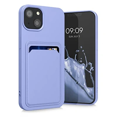 Abbildung von kwmobile Handyhülle kompatibel mit Apple iPhone 13 Hülle Handy Cover Fach für Karten in Lavendel