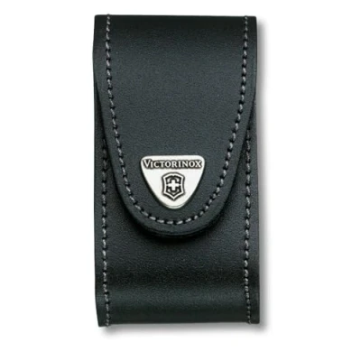 Abbildung von Victorinox Leder Gürteletui für Schweizer Taschenmesser, Hülle Klappmesser, Leder, schwarz