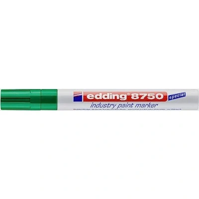 Abbildung von edding 8750 Industry Lackmarker grün 10 Stifte Rundspitze 2 4 mm zum Schreiben auf staubigen, leicht öligen Oberflächen, Reifen, Metall, Glas und Holz permanent, wasserfest
