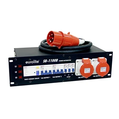 Abbildung von EUROLITE SB 1100B Stromverteiler Praktischer 32 A im 483 mm Gehäuse (19&quot;)