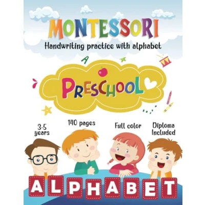 Abbildung von Montessori Activity Book for Preschool Handwriting Practice With Alphabet: Trace Letters Workbook Kids Ages 3+ Alphabet ... Pen Control Line Tracing 3 5