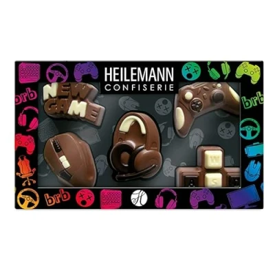 Abbildung von Heilemann Schokoladen Figuren Themenpackung, Geschenkpackung Edelvollmilch, 100 g (Gaming)