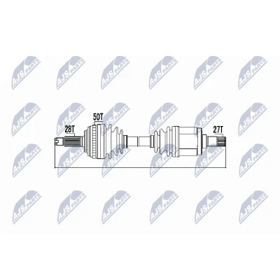 Abbildung von NTY NPW HD 037 Antriebswelle Vorderachse rechts HONDA: CR V 1