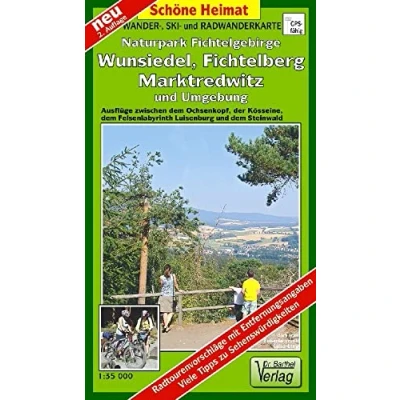 Abbildung von Wander , Ski und Radwanderkarte Naturpark Fichtelgebirge, Wunsiedel, Fichtelberg, Marktredwitz Umgebung: Ausflüge zwischen dem Ochsenkopf, der ... Luisenburg Platte (Schöne Heimat)