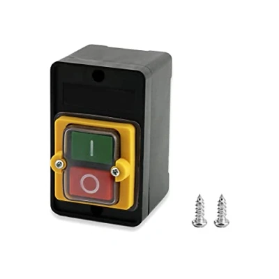 Abbildung von QWORK® Maschine Drucktastenschalter AC 220V / 380V 10A Nvr Schalter EIN/AUS mit Gehäuse für Mechanische Ausrüstung