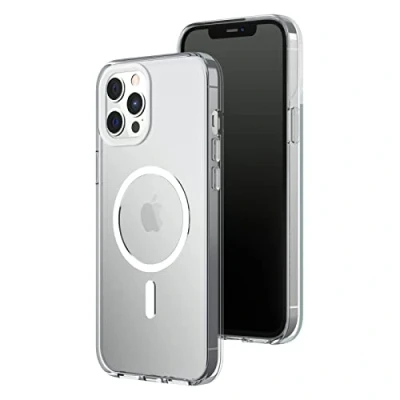 Abbildung von RhinoShield Clear Case kompatibel mit MagSafe für [iPhone 12 Pro Max]Überragende Magnetstärke, Vergilbungsresistenz, Kristallklar, optimaler Schutz und personalisierbar Weiß Kamera Ring