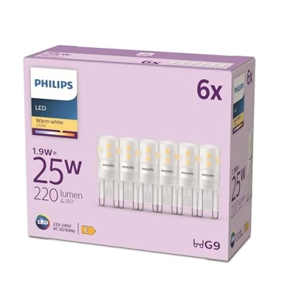 Abbildung von Philips Classic G9 Lampen 6 er Pack (25 W), LED Spots mit warmweißem Licht, energiesparende langer Nutzlebensdauer