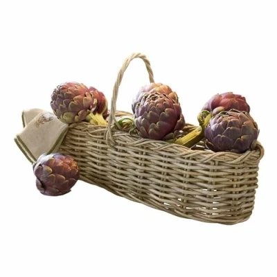 Abbildung von Loberon Korb Allegretta, Handgeflochten, in Zwei Fächer Unterteilt, Schlankes Design, Aufbewahrung, Dekoration, Rattan, braun