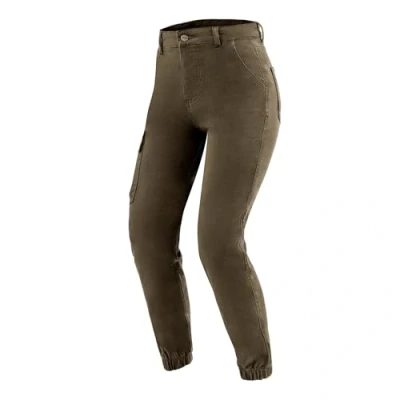Abbildung von OZONE MOTO Jane Lady Motorradjeans Damen Aramidfaser Futter Knieprotektoren Stufe 2 Taschen für Hüft und Steißbeinprotektoren Cargotasche Jogger Fit