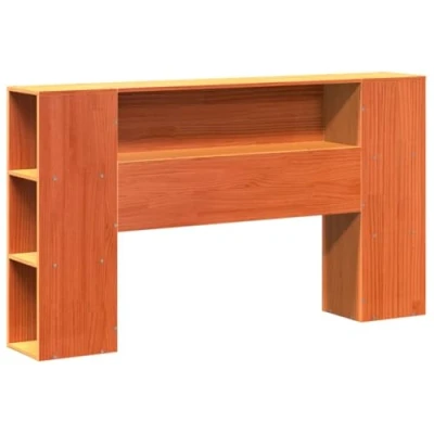 Abbildung von vidaXL Kopfteil, Bettkopfteil mit Stauraum, Freistehend Betthaupt für Holzbett Doppelbett, Holzkopfteil Bettzubehör Schlafzimmer, Wachsbraun 140cm Massivholz Kiefer