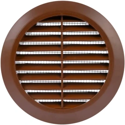 Abbildung von Vent Systems 100 mm Braun Lüftungsabdeckung Runde Lüftungsschlitze Grillabdeckung Integrierter Insektenschutz HVAC Lüftungsöffnungen für Badezimmer, Heimbüro, Küche