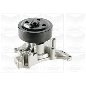 Abbildung von GRAF PA1241 Wasserpumpe mit Dichtung ohne Deckel mechanisch Stahlblech 102,7 für Keilrippenriementrieb MAZDA: CX 5 I, 6 Kombi, Limousine