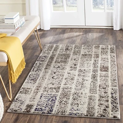 Abbildung von SAFAVIEH Boho Teppich für Wohnzimmer, Esszimmer, Schlafzimmer Monaco Collection, Kurzer Flor, Beige und Multi, 91 X 152 cm