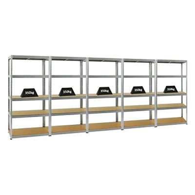 Abbildung von PROREGAL Mega Deal 5er Set Schwerlastregale Slim Elephant 180x90x45cm mit 5 Ebenen Fachlast 350kg Verzinkt