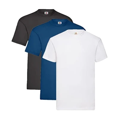 Abbildung von Fruit of the Loom Valueweight T Shirt Diverse Farbsets S M L XL XXL 3XL 4XL 5XL (4XL, 1x Schwarz + Navy Weiss 1HL Kauf Notizblock)