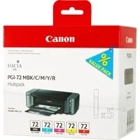 Abbildung von Canon PGI 72MBK/C/M/Y/R 5 farbig Druckerpatrone Multipack