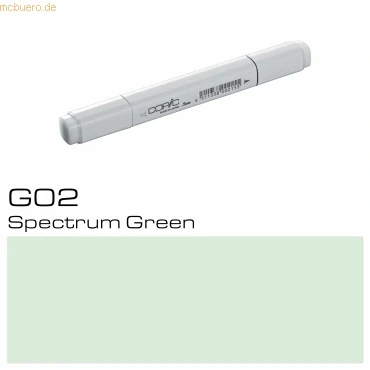 Abbildung von COPIC Classic Marker Typ G 02, Spectrum Green, professioneller Layoutmarker, mit einer breiten und feinen Spitze