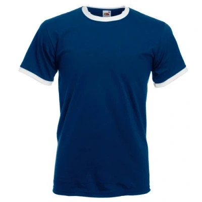 Abbildung von Fruit Of The Loom Herren T Shirt Gr. L, Marineblau/Weiß.