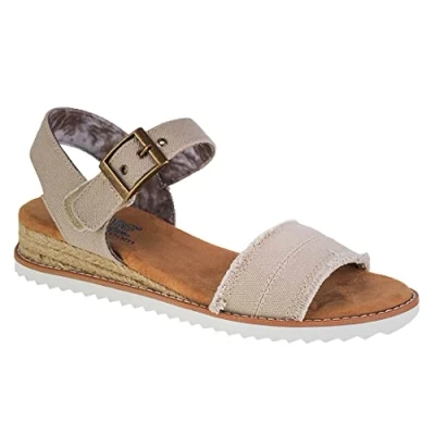 Abbildung von Skechers Damen Desert KISS Adobe Princess Sandals, Light Taupe Canvas, 41 EU