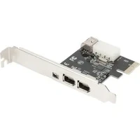 Abbildung von DIGITUS IO Karte PCIe Firewire 1394a Schnittstellen 3 Port &amp; 2x 1x 1394mini